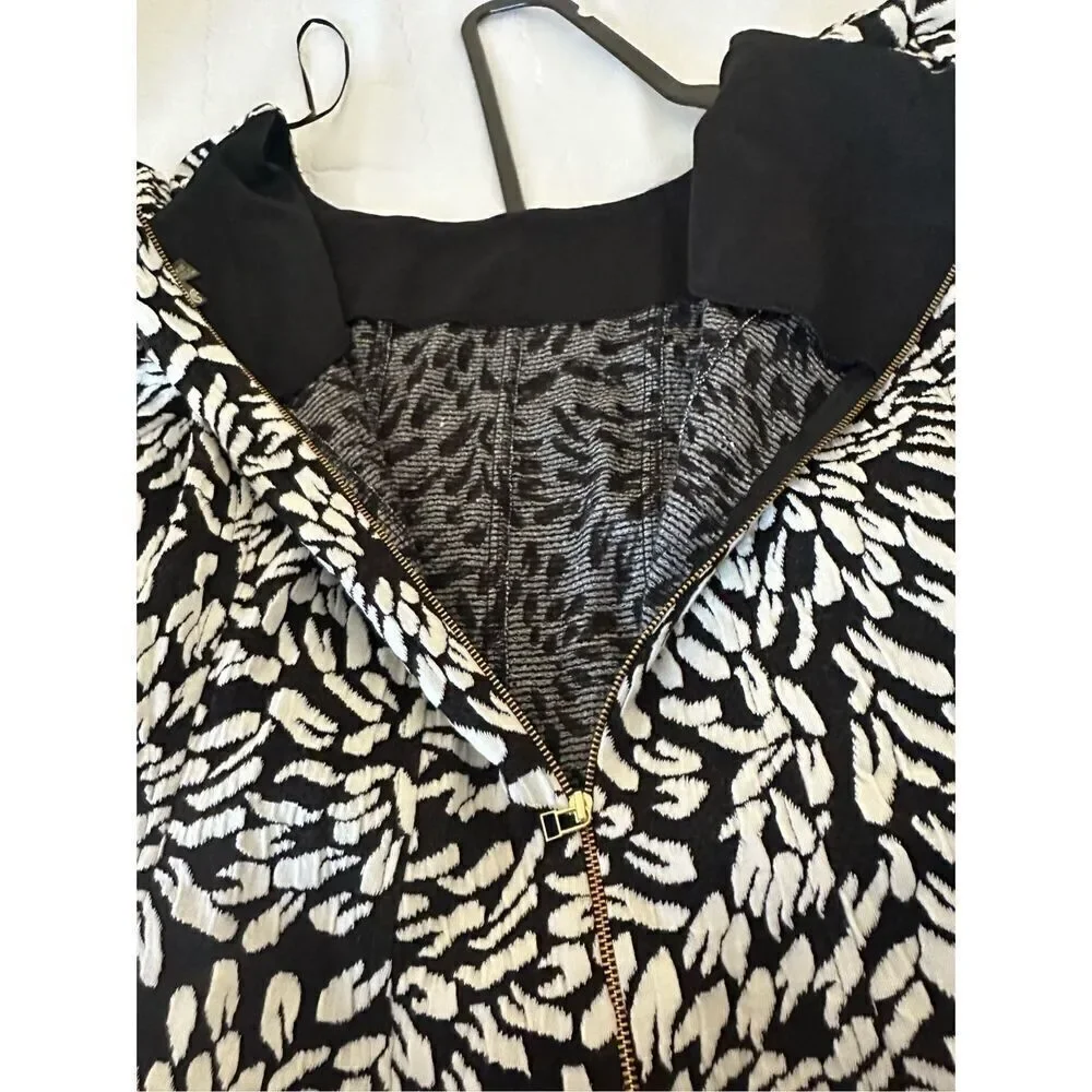 NWT Taylor Woman Fit n Flare Dress Size 24W Scoop Neck 3/4 Sleeve Zipper